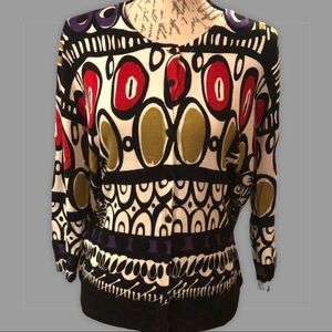 Joseph A Graphic Zulu Print Cardigan L